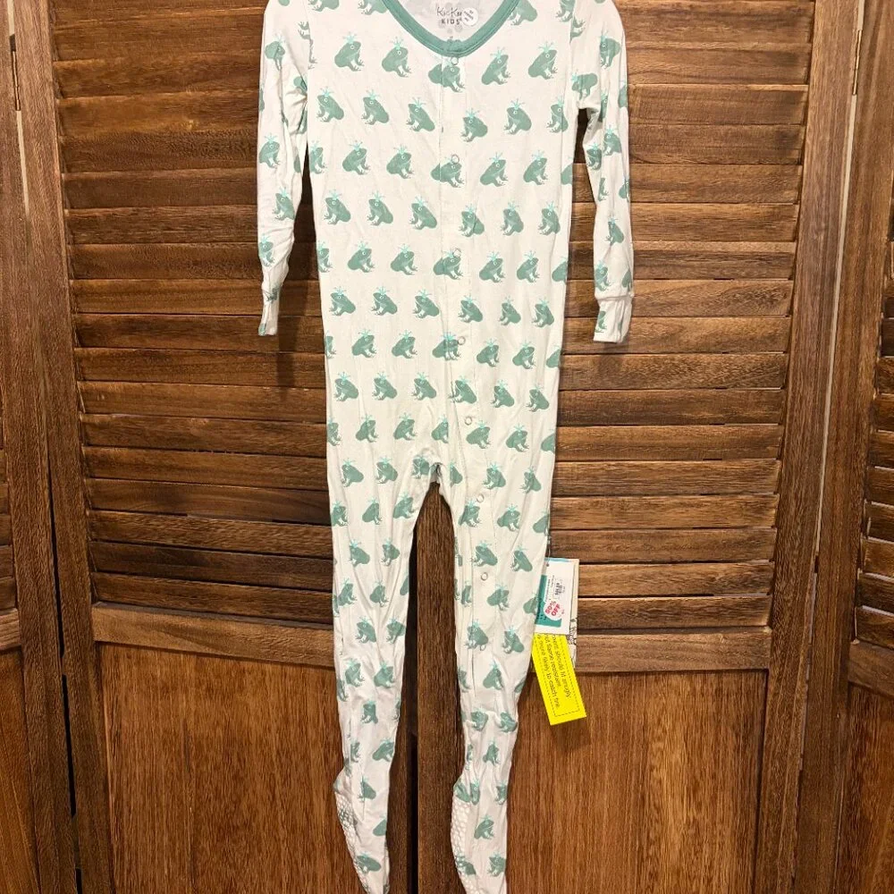 Kickee Pants Kids Long Sleeve Snap Footie Pajama Frog Prince